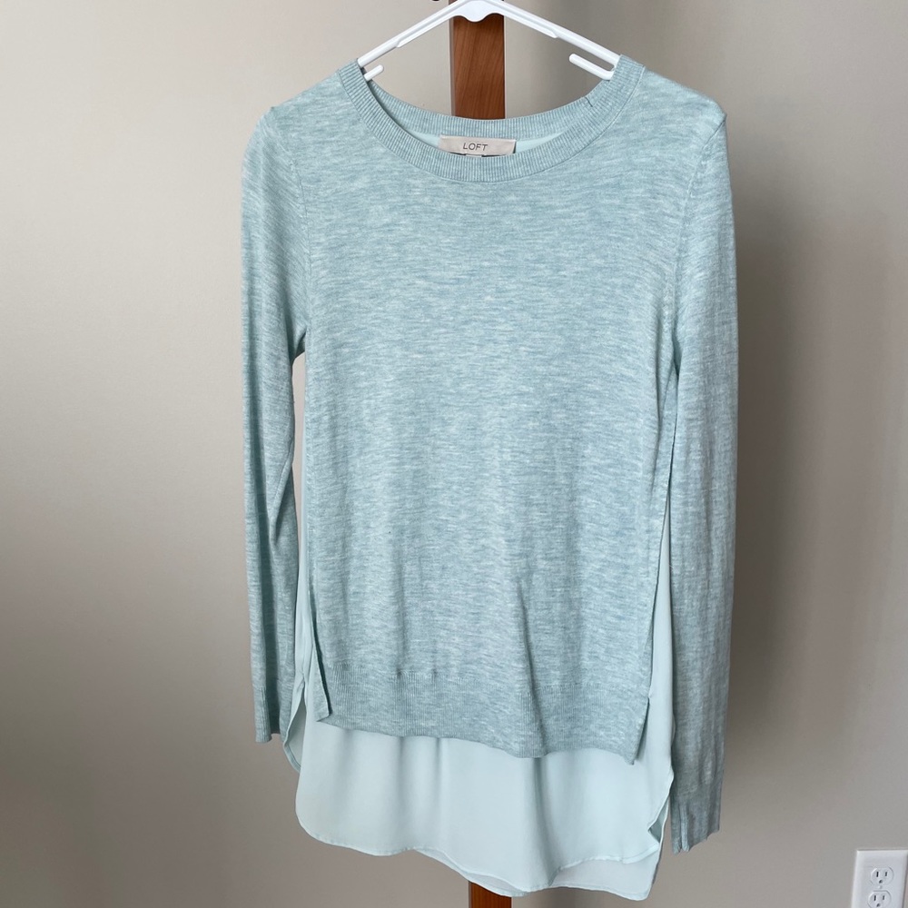 Loft sweater with blouse lining